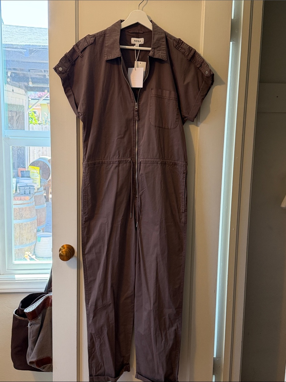 NWT Pistola Taupe Short-Sleeve Jordan Utility Jumpsuit